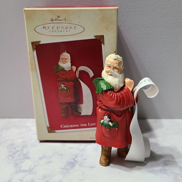 Hallmark Other - Hallmark Keepsake Santa Checking the List Christmas Ornament 2002